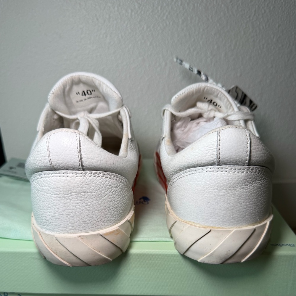 Off White Vulcanized Eco Canvas Sneakers - Picture 5 of 11